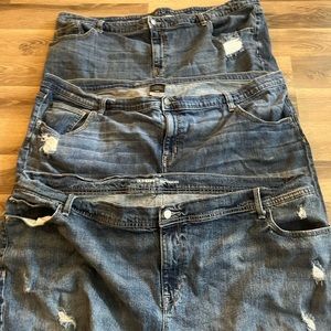 Three plus size Jean shorts size 26 plus